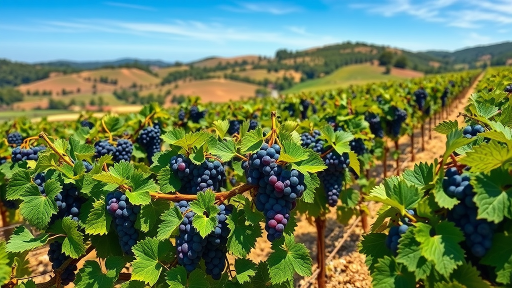 Estate grown Cabernet vineyard in Carmel Valley lush landscape.