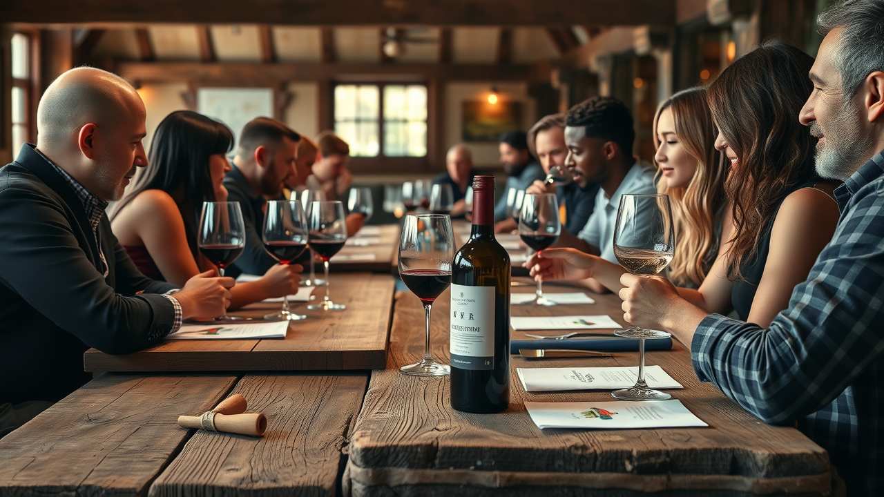 Intimate vineyard event with wine tasting and charcuterie.