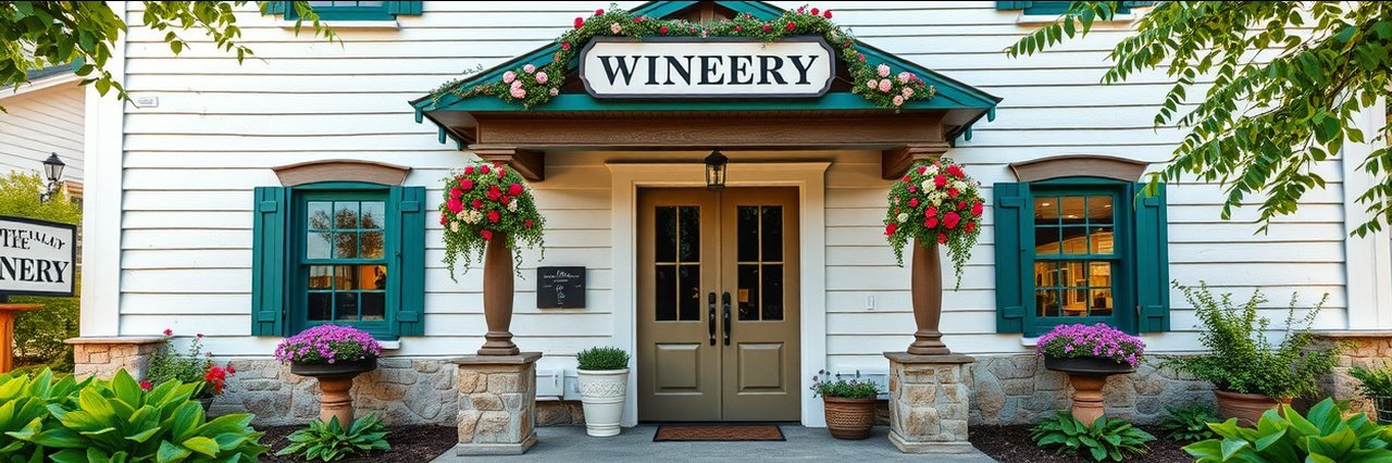 Rustic winery entrance, Estate Bordeaux Wines.