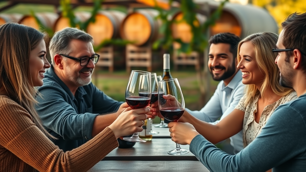 Family enjoying intimate Carmel Valley wine tasting experience.