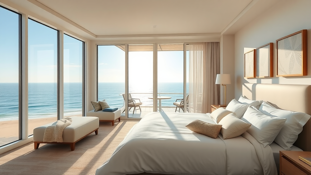Elegant tribute portfolio hotel guestroom with Pacific ocean views