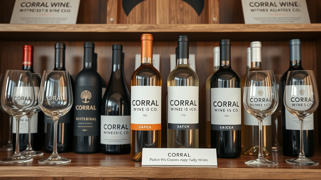 Corral Wine Co curated wine selection on display.