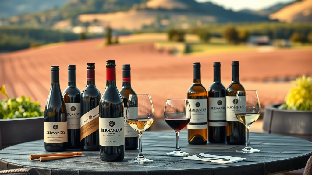 Bernardus Winery's elegant wine tasting table setup.