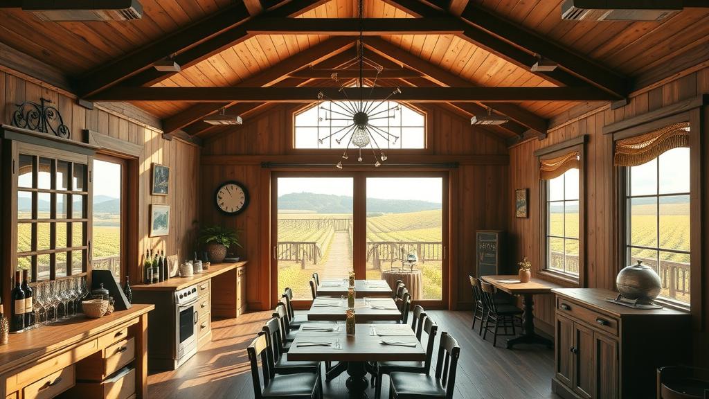 Vineyard tasting room inviting enthusiasts for Rhône-inspired wines.