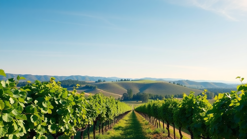 Serene vineyard at Pelio Estate showcasing winemaking artistry.