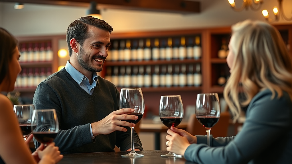 Guest and sommelier engaging in a personal wine tasting.