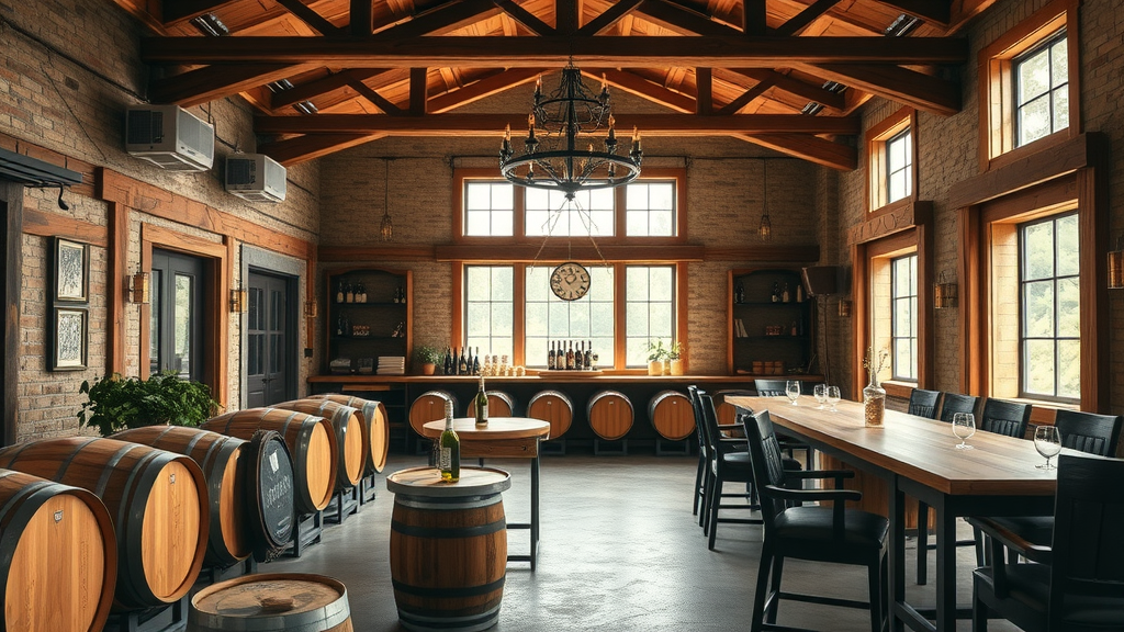 Sustainable wine tasting area at Joyce Winery
