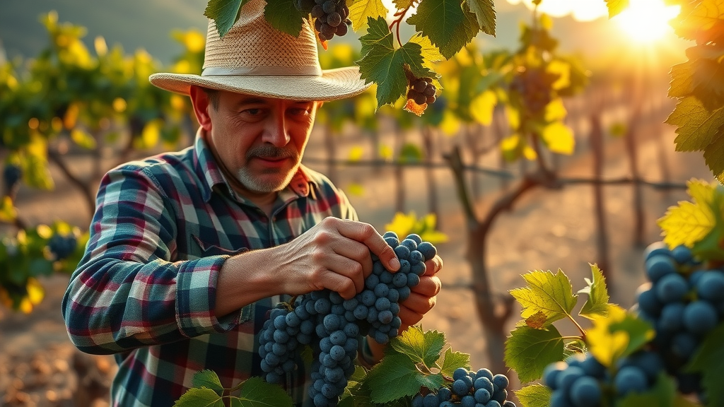 Grape harvesting at I. Brand vineyard showcasing tradition