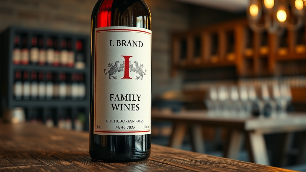 I. Brand Family Wines bottle showcasing craftsmanship