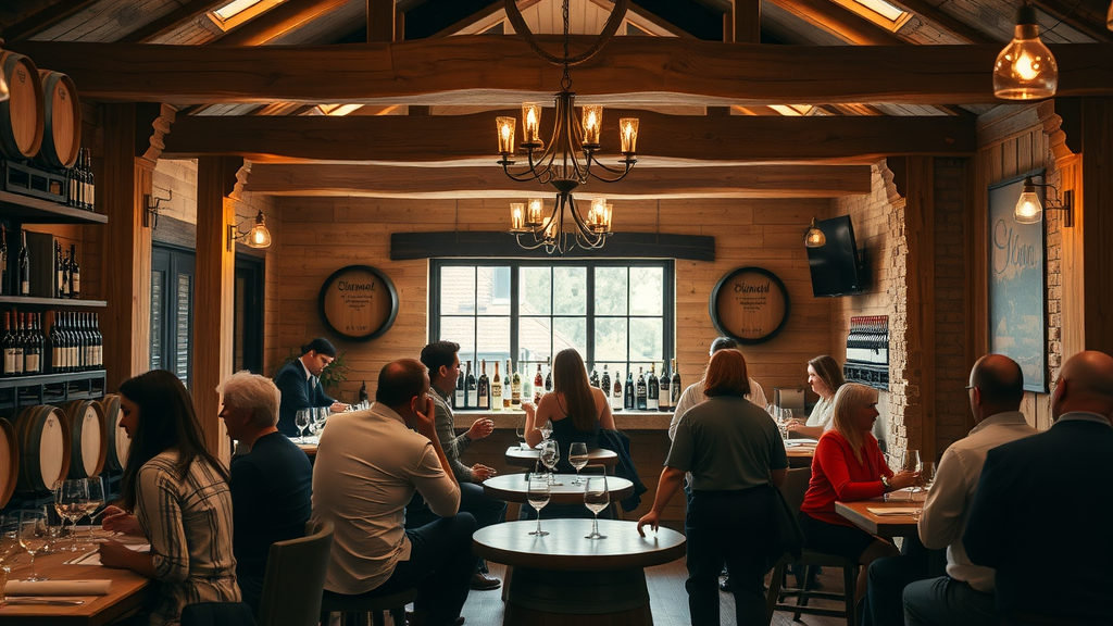 Cozy wine-tasting room at Carmel Valley's boutique family winery.